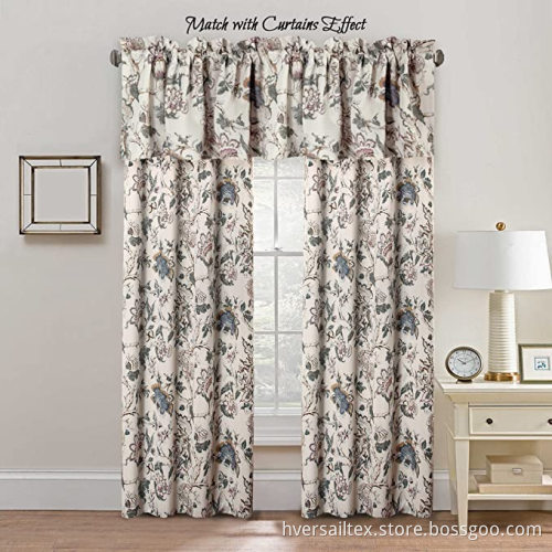 Home Textiles Printed Floral Window Valance Curtains